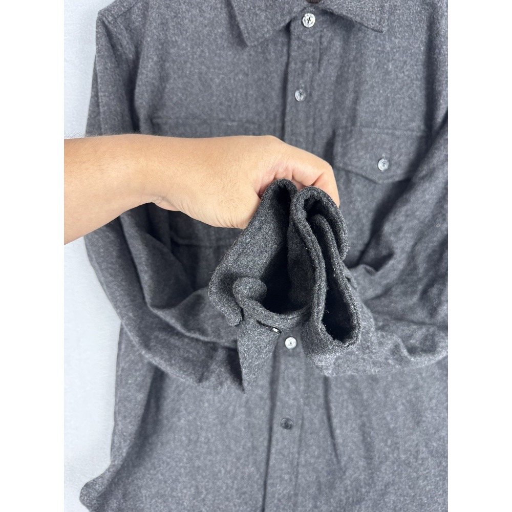 Schott CPO Wool Blend Shirt Shacket Men's Large Charcoal Gray Military Utility - Picture 6 of 14